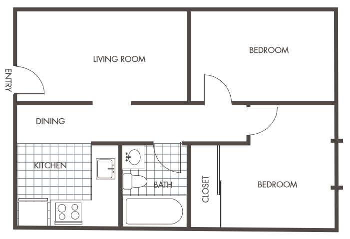 2 Bed - 800 sqft 2 Bed - 800 sqft